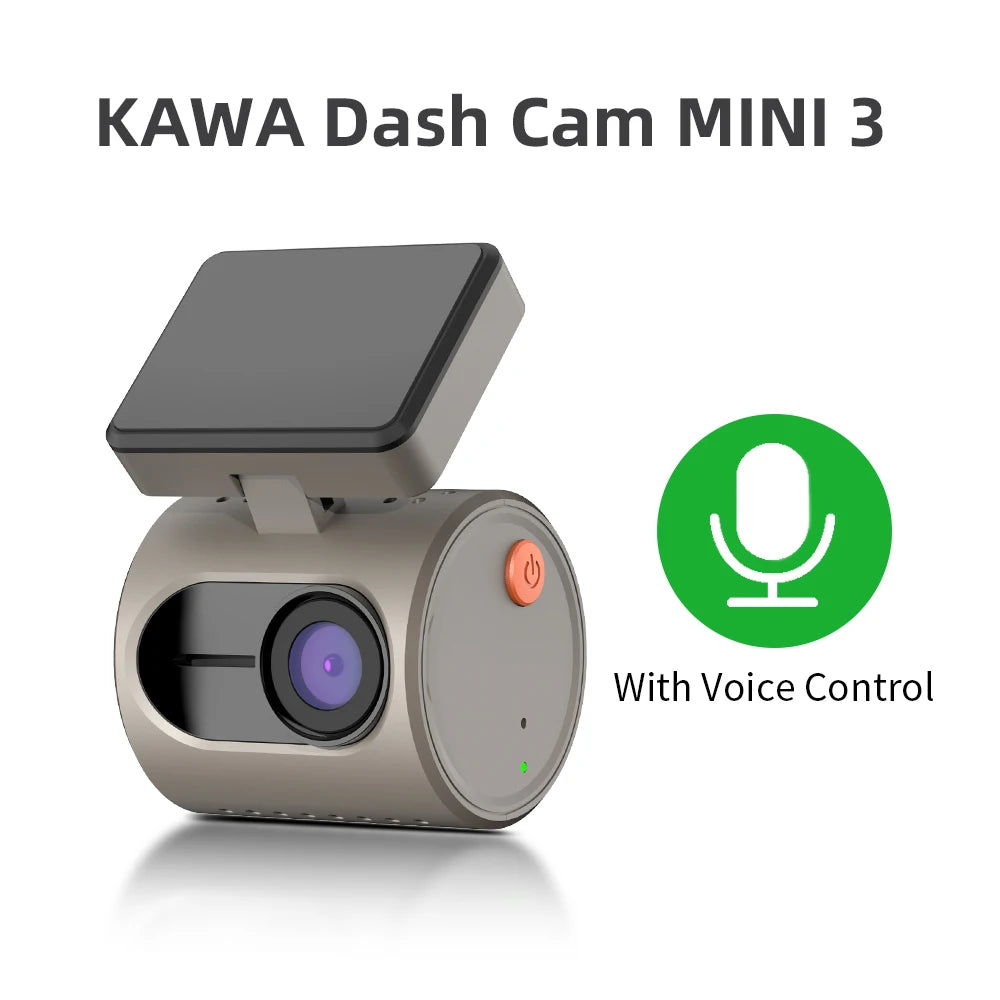 Dash Cam 2K KAWA MINI 3 – Registrazione Notturna, Controllo Vocale e Wi-Fi, Visione Notturna Ultra HD