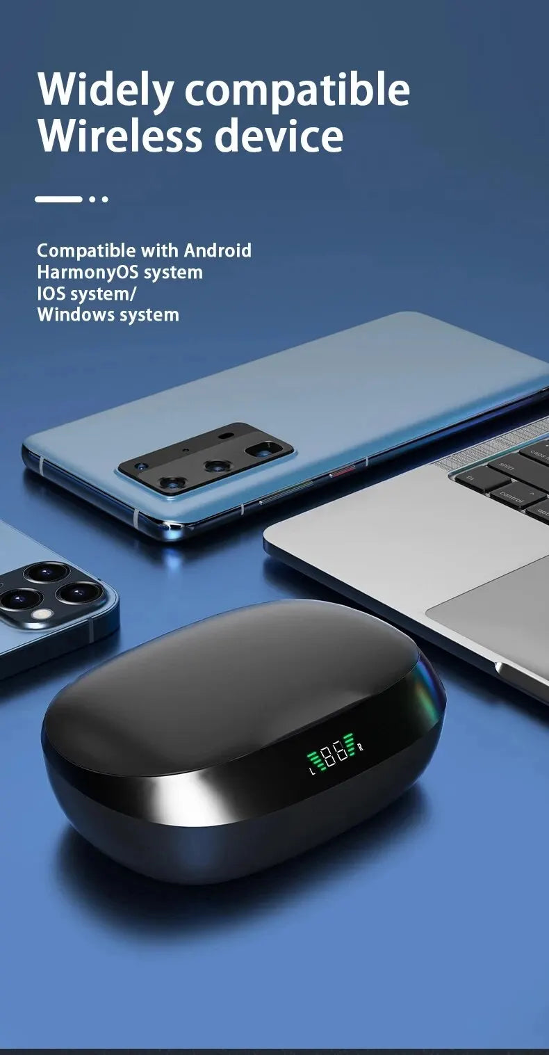 Auricolari Sportivi TWS True Wireless – Cuffie Bluetooth con Gancio, Audio Hi-Fi Stereo, Impermeabili con Microfono – Ideali per Sport, Viaggi, Allenamenti