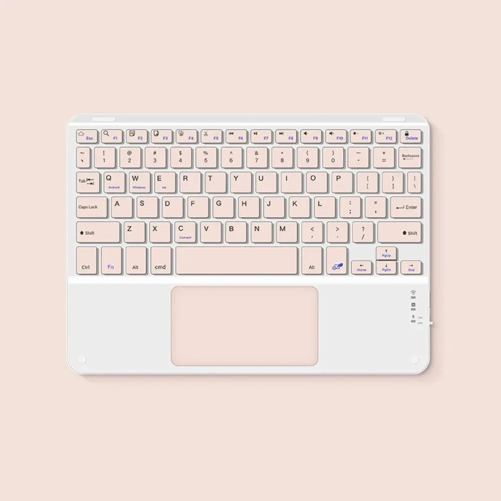 Spanish/English Bluetooth Keyboard for iPad, Phone & Tablet – 10" Wireless Rechargeable Keyboard, Universal Compatibility, Ultra-Slim Design, for Laptop & iPad Pro Air