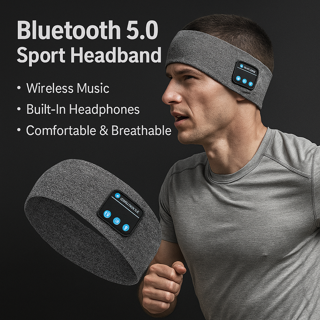 Fascia Sportiva con Cuffie Bluetooth 5.0 - Musica & Comfort per il Tuo Allenamento