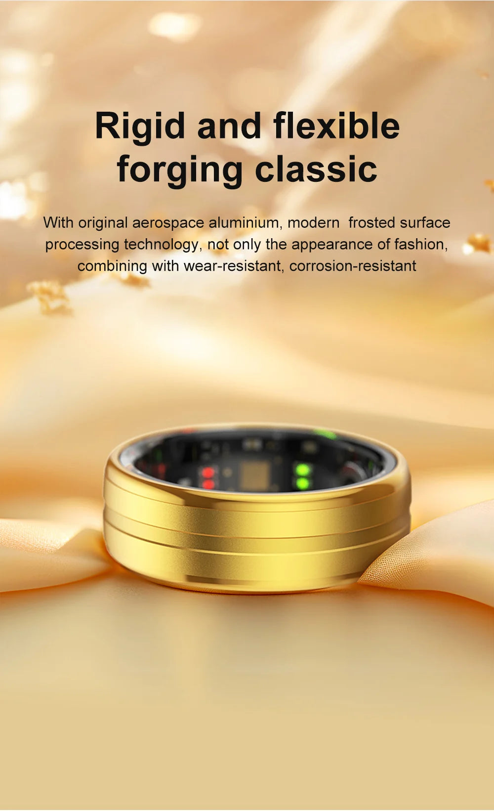 COLMI R06 Smart Ring – Anello Intelligente con Monitoraggio Frequenza Cardiaca & Ossigeno nel Sangue, Impermeabile IP68 & 5ATM, Modalità Multi-Sport per Uomo e Donna, Autonomia 7 Giorni